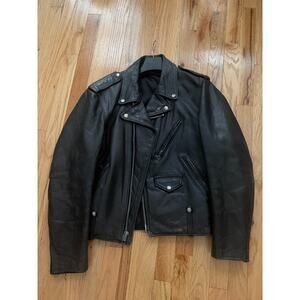 Schott Perfecto Jacket Vintage 80s 125 double rider leather SIZE: 40 black